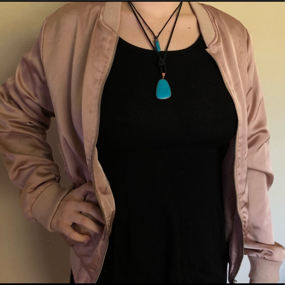 Wet Seal Baby Pink Bomber Jacket Size: XL